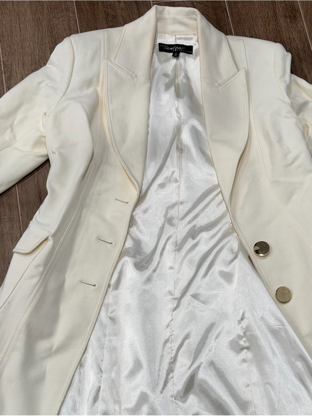 Women’s Cream Double-Breasted Blazer